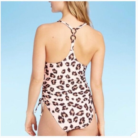 Kona Sol Tortoise Ring One Piece Swimsuit Animal Cheetah Print Size: M NWT - Picture 2 of 13